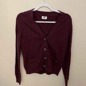Old Navy burgundy cardigan with buttons